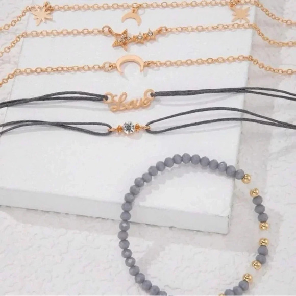 2 LEFT! 6 piece beaded Moon And Star Love Bracelet Set - Picture 4 of 6